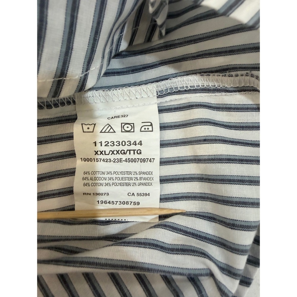 Wrangler Mens Blue Striped Western Snap Shirt XXL Long Sleeve Pearl Snap Yoke - Picture 4 of 8